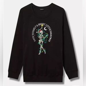 #694 - TORRID Skeleton Tree Classic Fit Cozy Fleece Sweatshirt Black Light Up